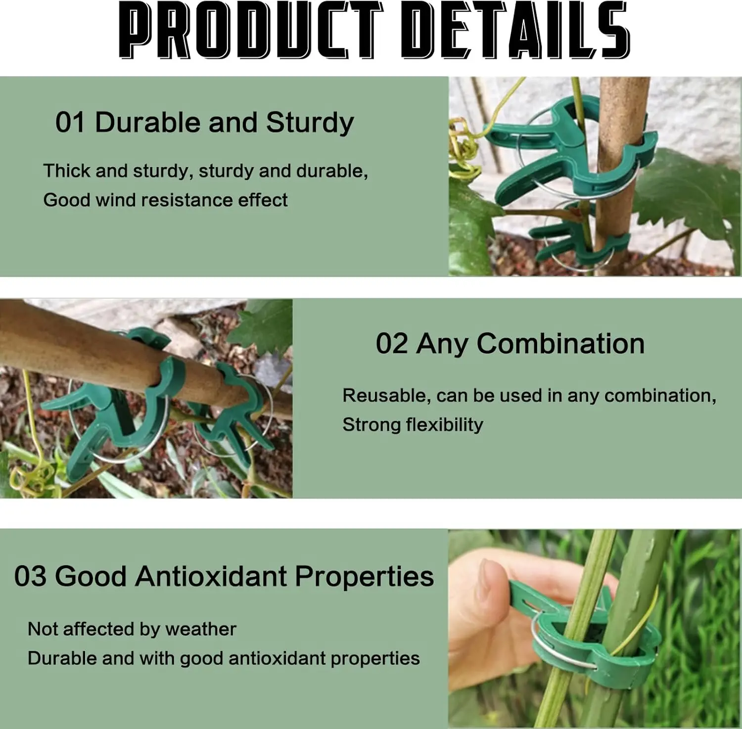 Plant Fixed Clips Reusable Garden Greenhouse Bracket for Fixed Plants Vine Flower Seedling Tomatoes Support Garden Supplies