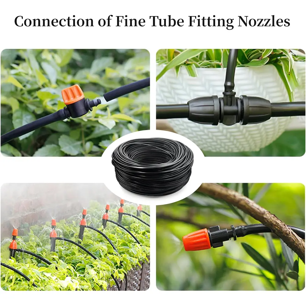 5m Black Drip Irrigation Hose Perfect for DIY Garden Irrigation System Or as Blank Distribution Tubing for Any Garden