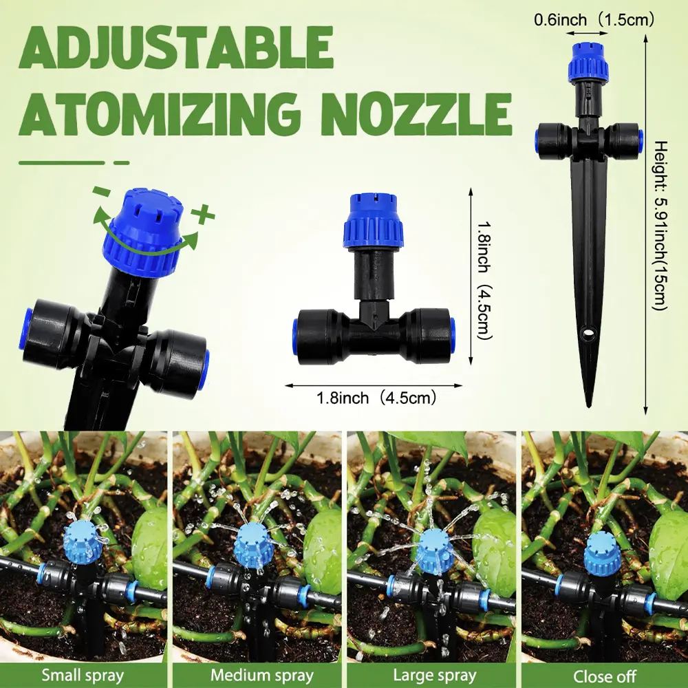 10-30M Drip Irrigation Kit, Quick Connect Garden Watering System Raised Bed Watering System Automatic Irrigation System with 1/4