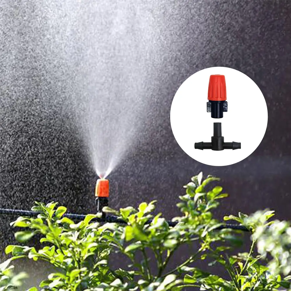 Fog Nozzles Irrigation Kit 5M-20M Garden Automatic Spray Misting Plant Watering System with 4/7 PE Hose and Connector