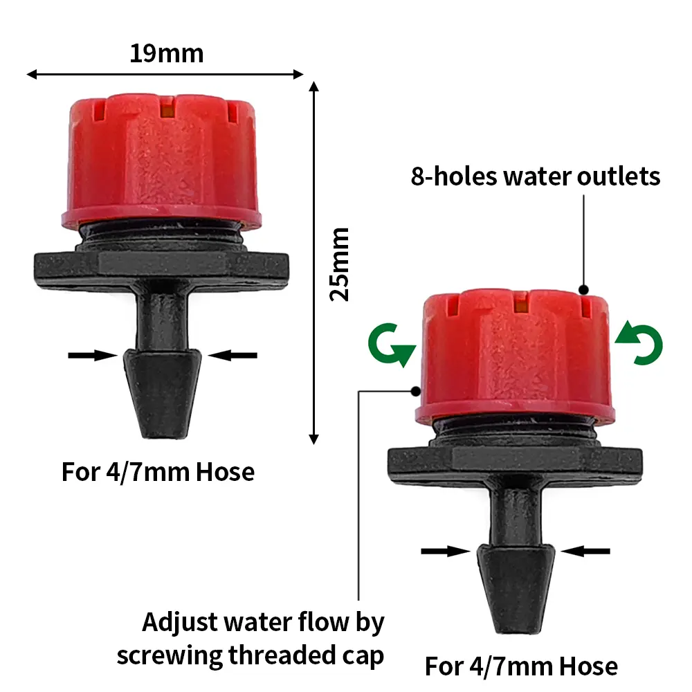 50-1000PCS 4/7mm Garden Irrigation Nozzle Adjustable Dripper Watering Sprinkler Emitter Micro Drip Balcony Yard Greenhouse Spray