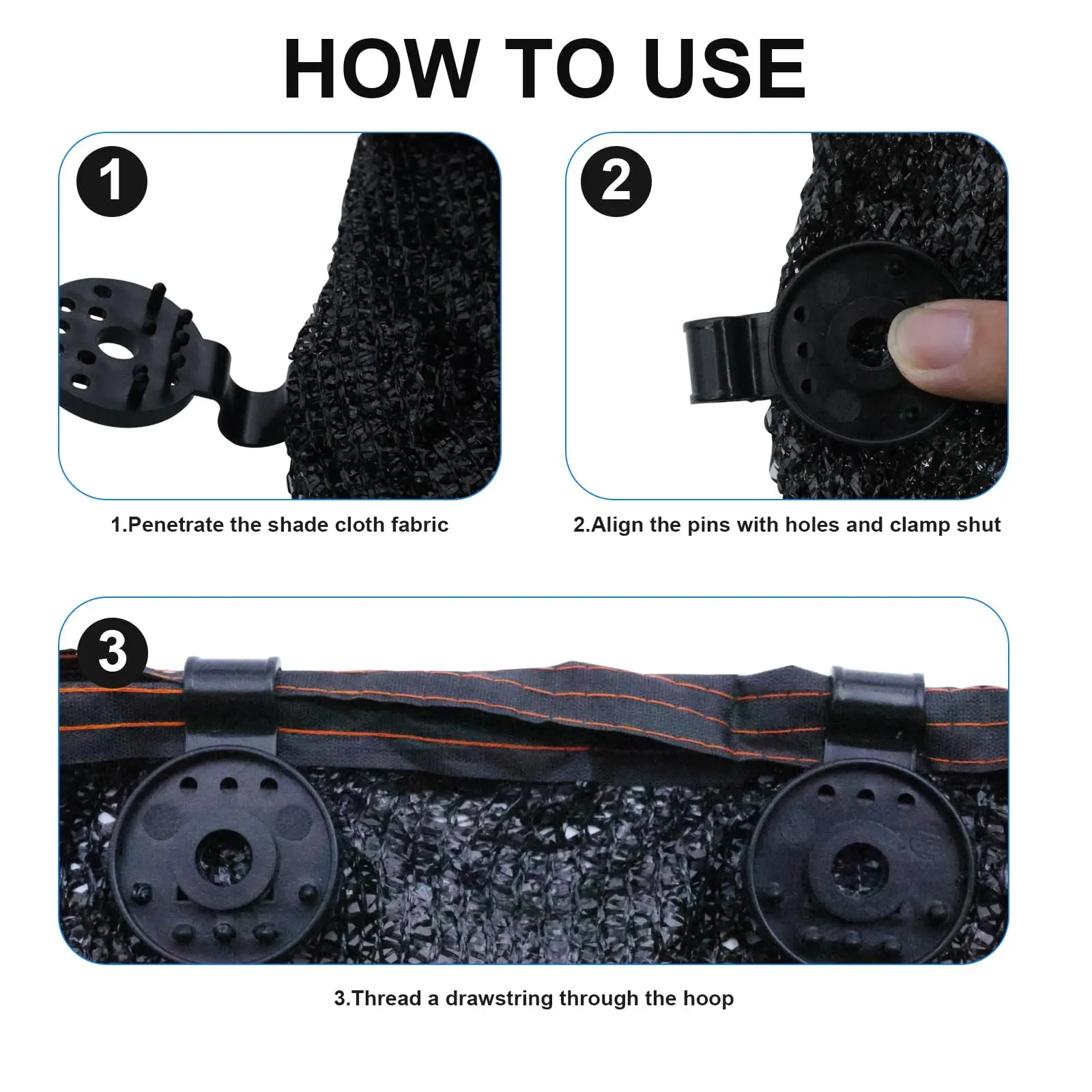 50Pcs Shade Cloth Clips Shade Fabric Clamps Grommets For Net Mesh Cover Sunblock Fabric In Garden Backyard Greenhouse Fixer