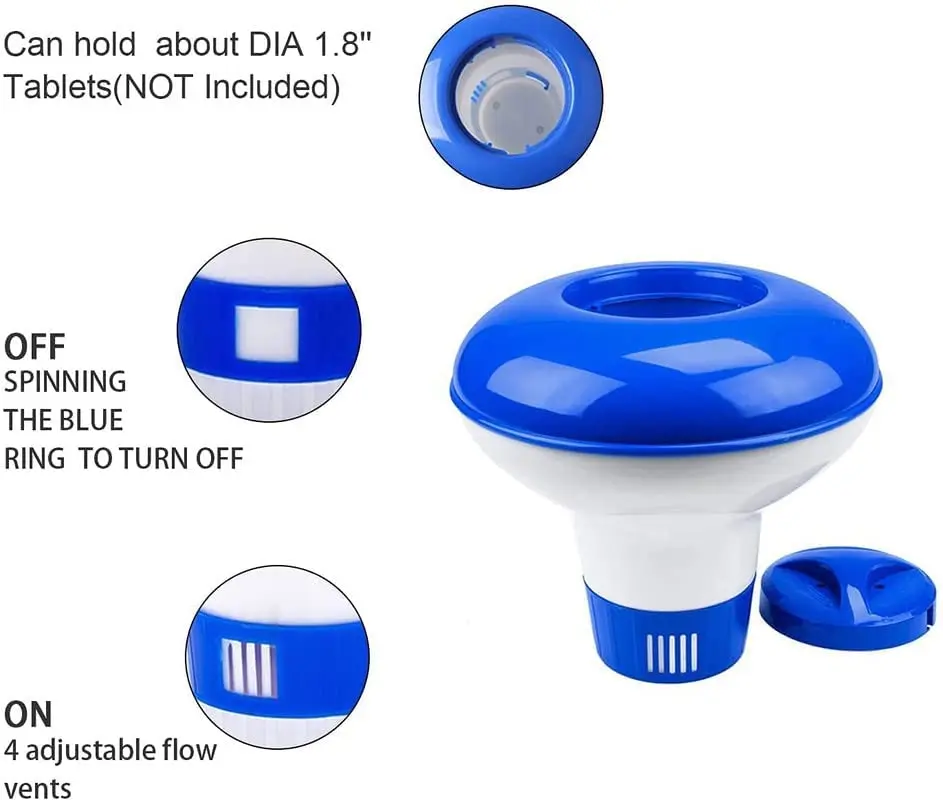 Floating Swimming Pool Chemical Floater Chlorine Bromine Tablets Floating Dispenser Applicator Swimming Spa Hot Tub Supplies