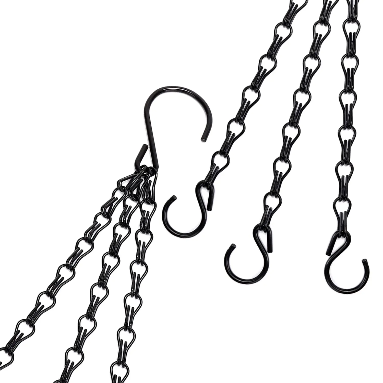 40cm Imitation Rattan Hanging Basket Flower Pot Chain With 3 Hooks Basin Hydroponic Plants Plant Grow Basin Home Garden Decor