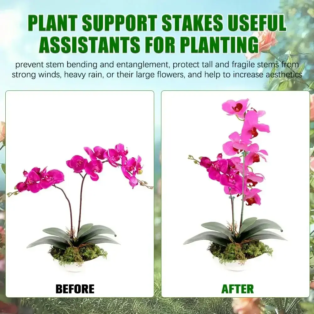 5/10PCS Plant Supports Stand Butterflies Orchid Flower Potted Fixing Rods Reusable Vegetable Protection Fixing Tool Gardening Su