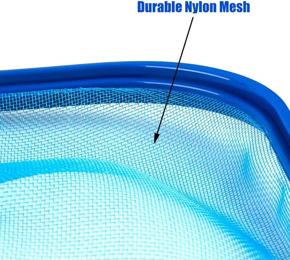 Tub Cleaner tool Professional Lightweight Mesh Frame Net Durable Blue Swimming Pool Spa Leaf Trash Net Skimmer Rake