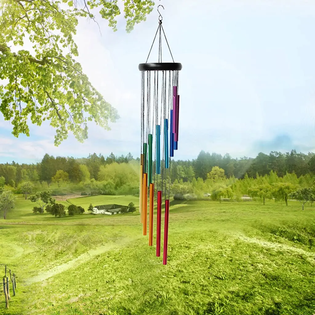 Beautiful and Soothing Musical Wind Chime with 12 Tubes and Bells - Perfect for Relaxation and Meditation
