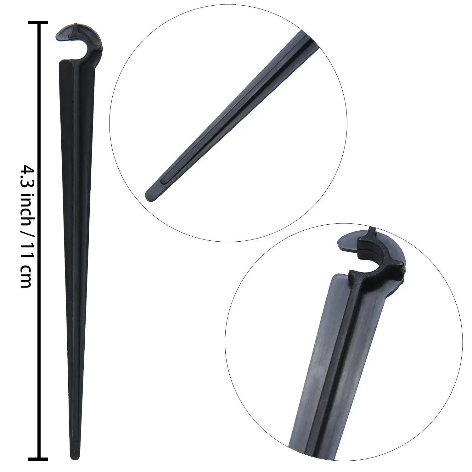 50Pcs Irrigation Drip Support Stakes C- Shape Fixed Stems Holder Bracket for 4/7mm Drip Irrigation Pipe Inserting Ground