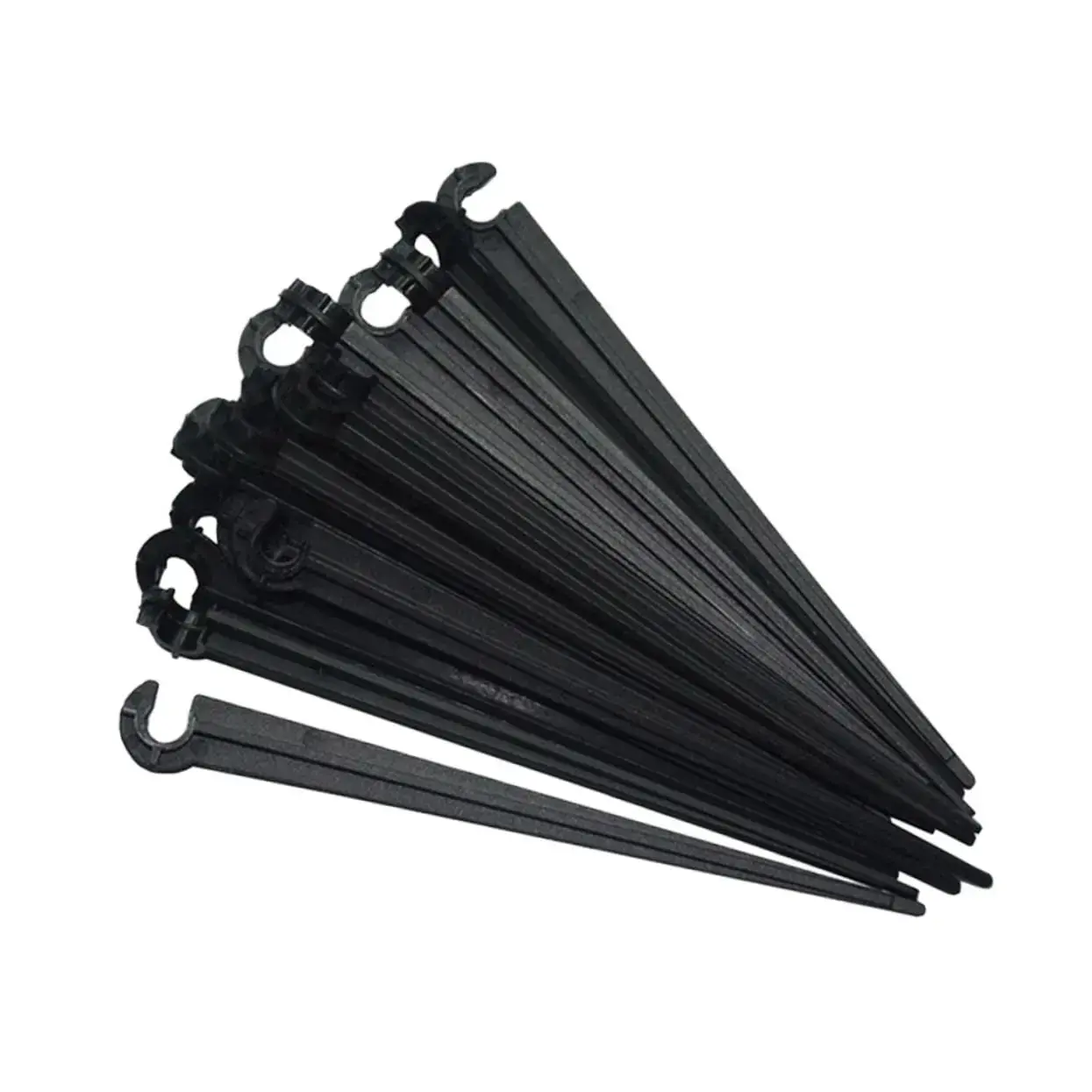50Pcs Irrigation Drip Support Stakes C- Shape Fixed Stems Holder Bracket for 4/7mm Drip Irrigation Pipe Inserting Ground