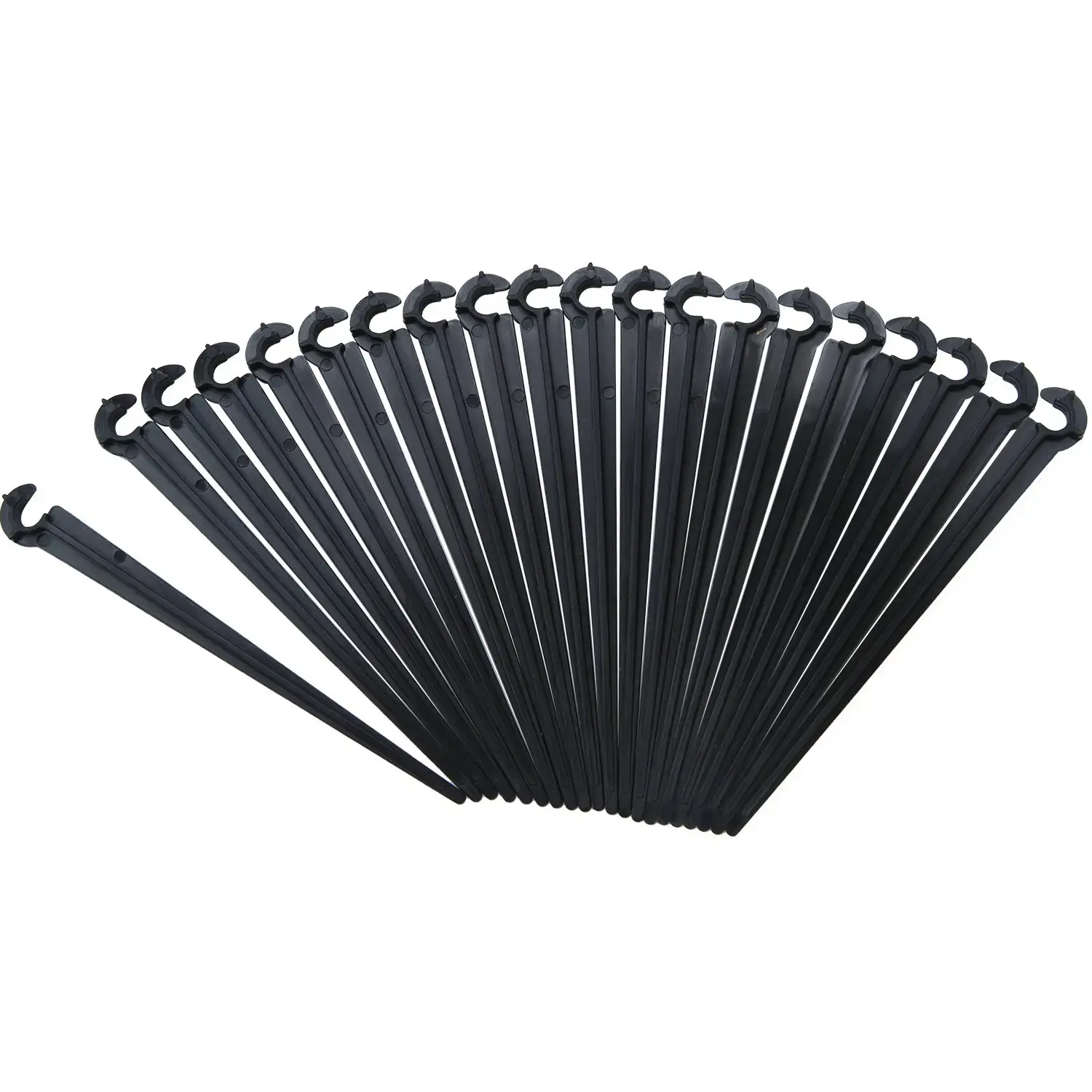 50Pcs Irrigation Drip Support Stakes C- Shape Fixed Stems Holder Bracket for 4/7mm Drip Irrigation Pipe Inserting Ground