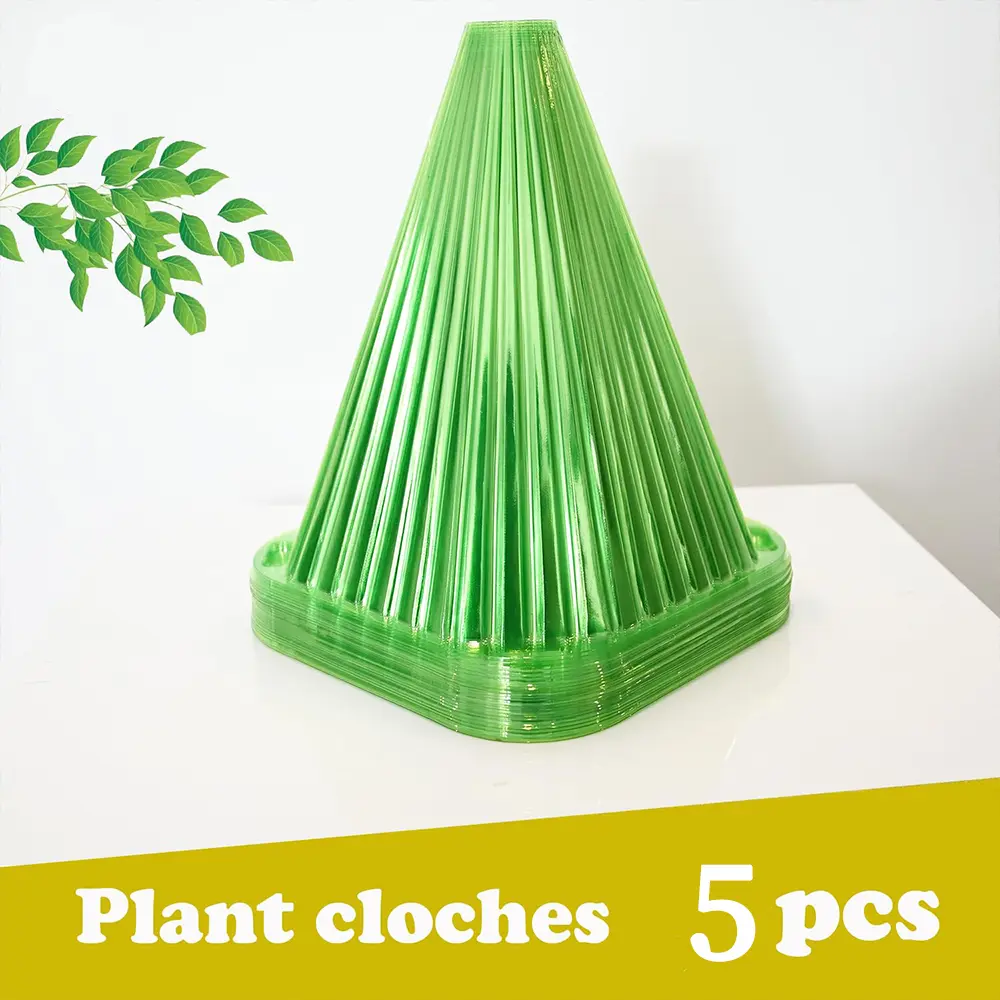 5Pcs Growth Box Planting Tent Reusable Square Use Plant Clock Cover To Protect Plants From Bird Frost and Snail Damage Green