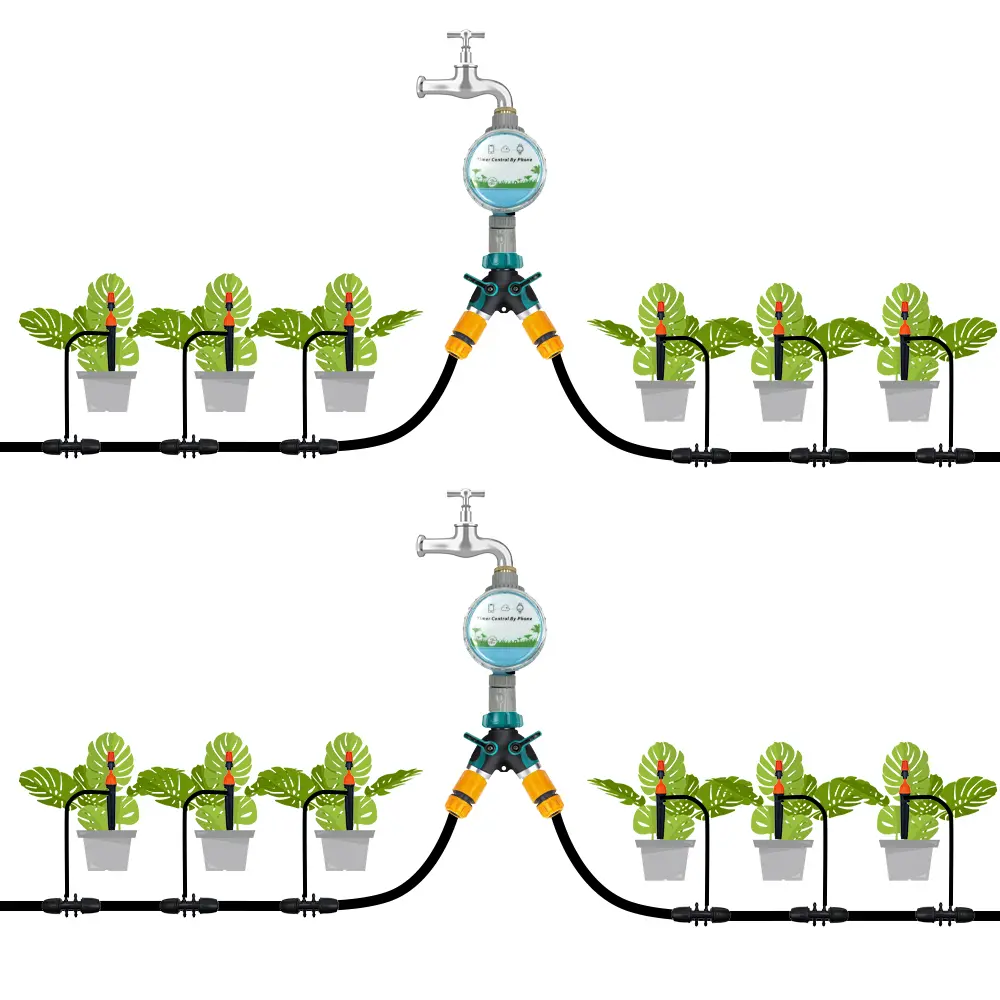 WiFi Wireless Garden Water Timer Smart Phone Remote Controller Home Greenhouse Outdoor Irrigation Automatic Kit Built-in Gateway