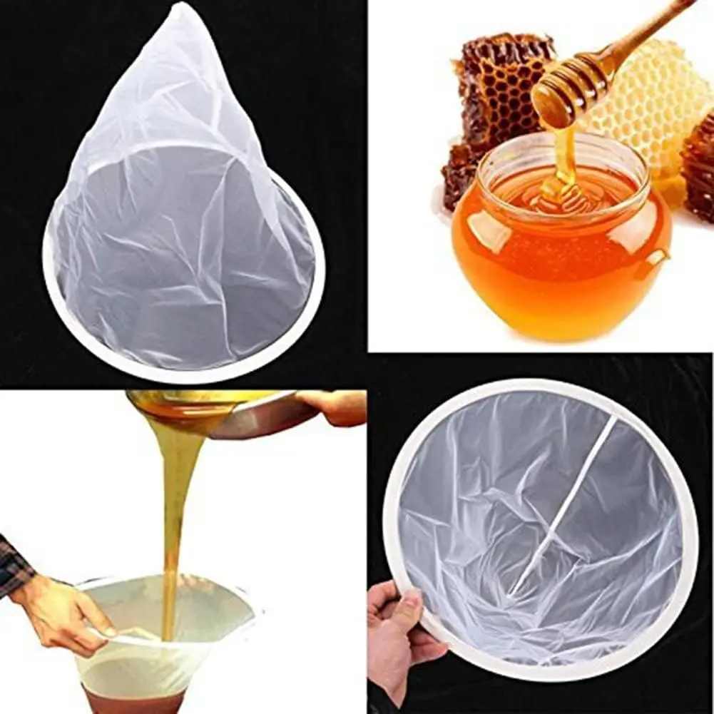 Fiber Beekeeping Honey Strainer Filter Screen Purifier Apiary Equipment Tool Colanders Kitchen Gadget