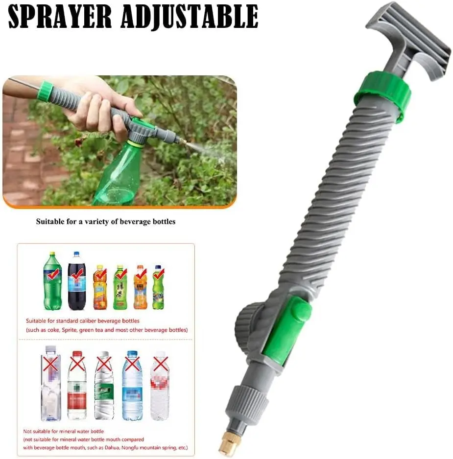 1 Set-Adjustable Beverage Bottle Sprayer Watering Flower Sprinkler Sprinkler Pressure Atomizer Nozzle Gardening Tools ﻿