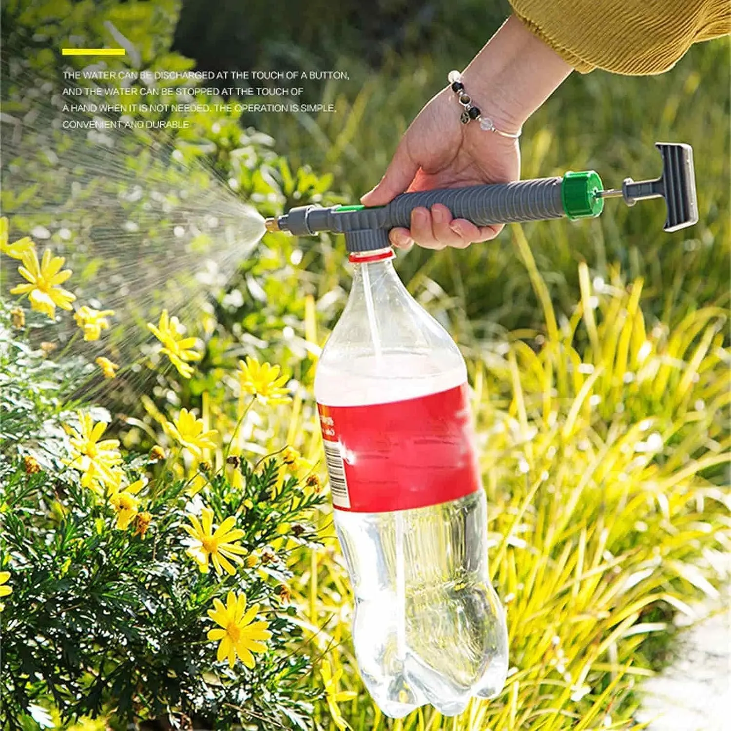 1 Set-Adjustable Beverage Bottle Sprayer Watering Flower Sprinkler Sprinkler Pressure Atomizer Nozzle Gardening Tools ﻿