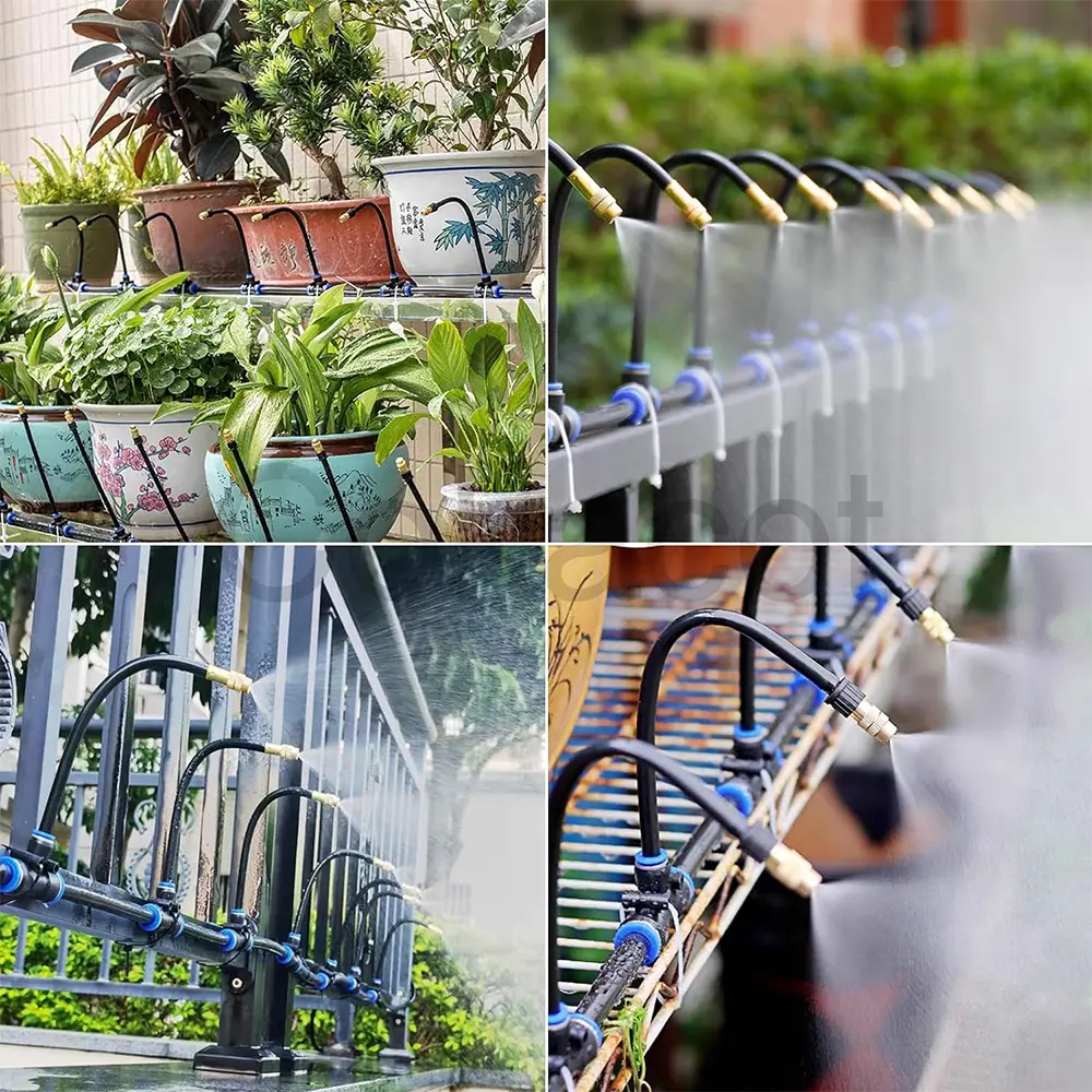 5-20M Universal Automatic Irrigation Sprinkler Kit Rotating Copper Nozzle Garden Balcony Atomization Sprinkler Watering Kits
