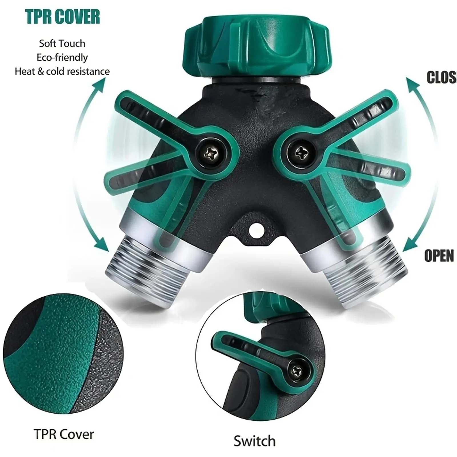 Y-Type Zinc Alloy Hose Splitter Double Way Joint One Split Two Faucet Diverter Garden Accessories Internal Thread Water-Diverter