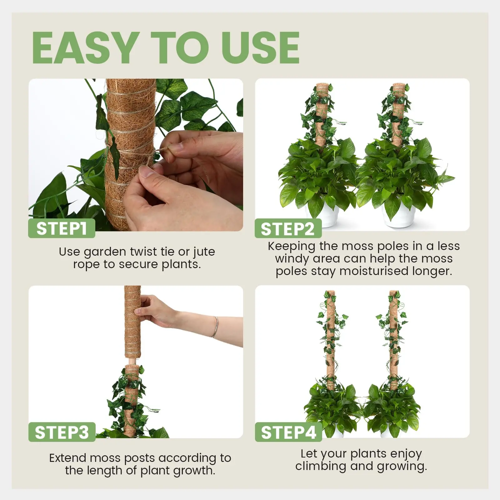 Climbing Totem Pole Plant Support Indoor Climbing Plants Stake Sphagnum Moss Coconut Fiber Creeper Frame Indoor Garden Supplies