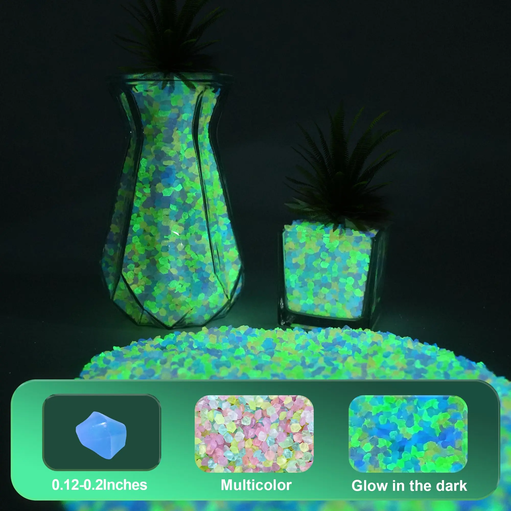 1000pcs 3-5mm Luminous Sand Glow In Dark Pebbles Stone Home Garden Yard Outdoor Path Lawn Decorations Fish Tank Aquarium Decor