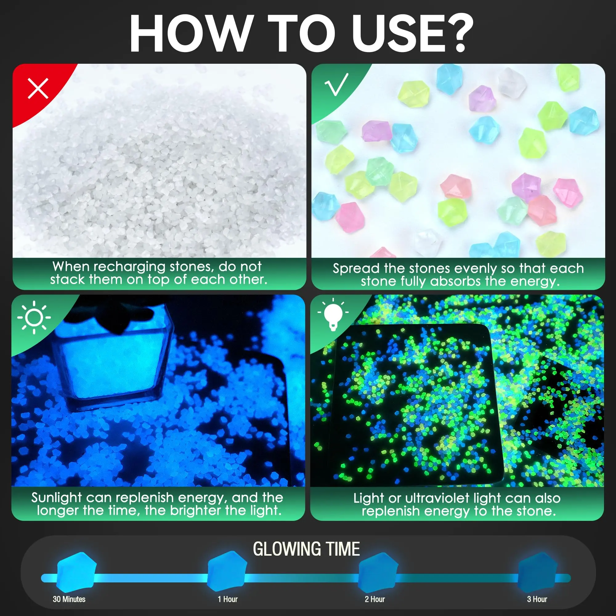 1000pcs 3-5mm Luminous Sand Glow In Dark Pebbles Stone Home Garden Yard Outdoor Path Lawn Decorations Fish Tank Aquarium Decor