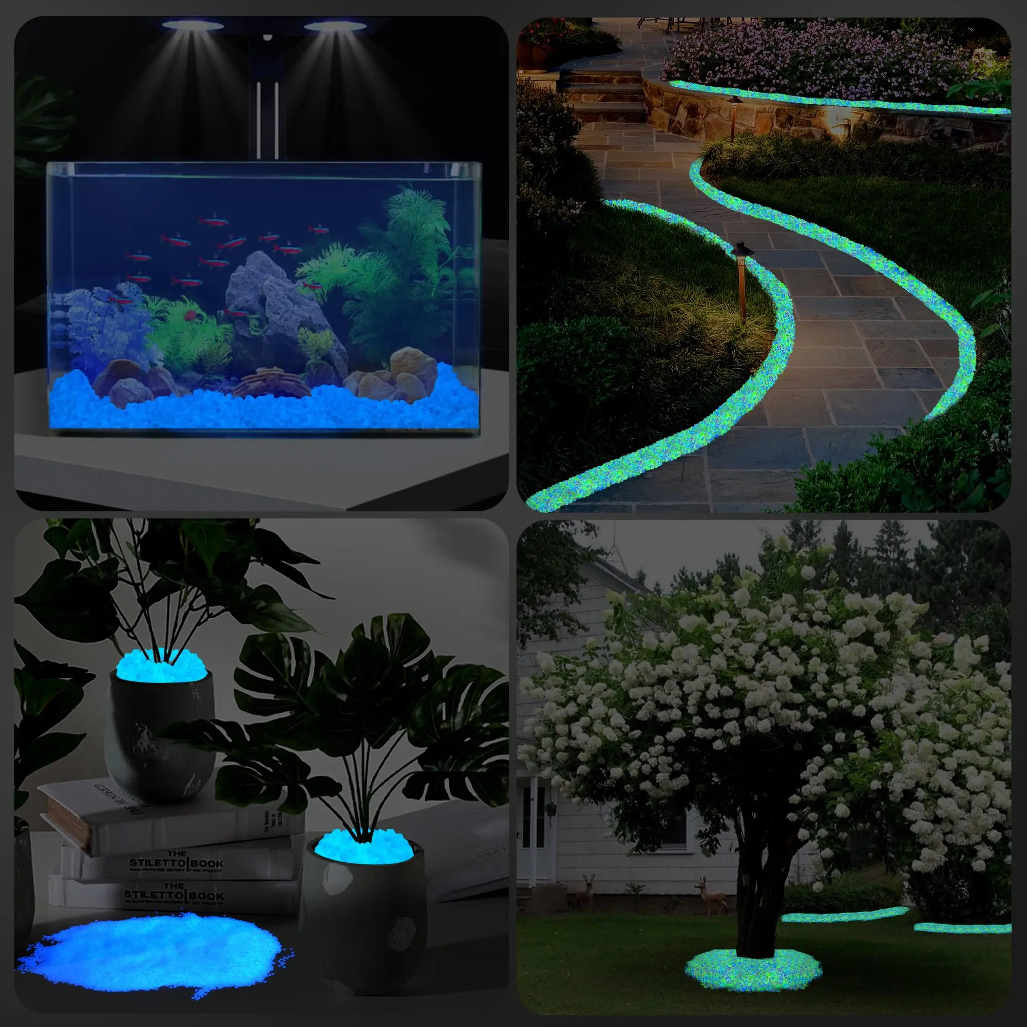 1000pcs 3-5mm Luminous Sand Glow In Dark Pebbles Stone Home Garden Yard Outdoor Path Lawn Decorations Fish Tank Aquarium Decor