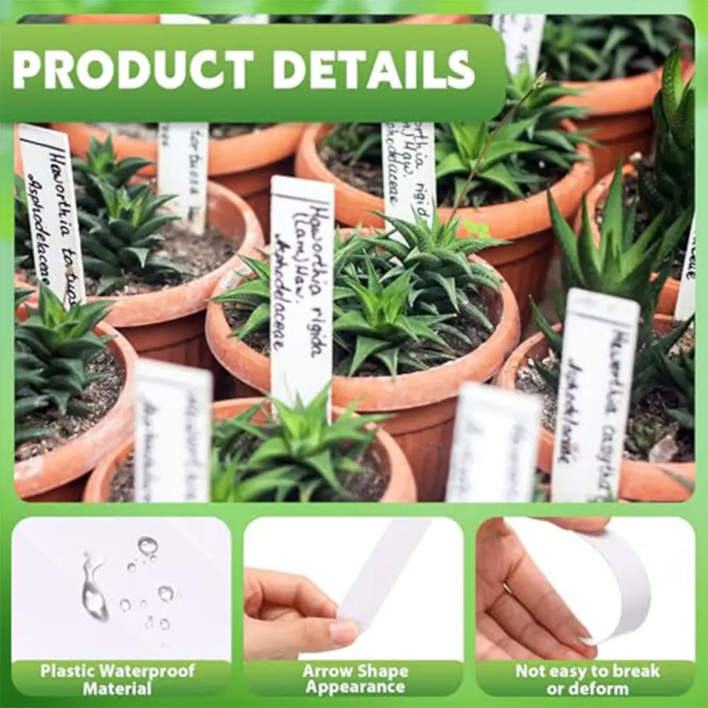 100pcs Garden Plant L abels Plant Accessories Flower Pots Plastic Plant Tags Nursery Markers L abel Tray Mark DIY Tool