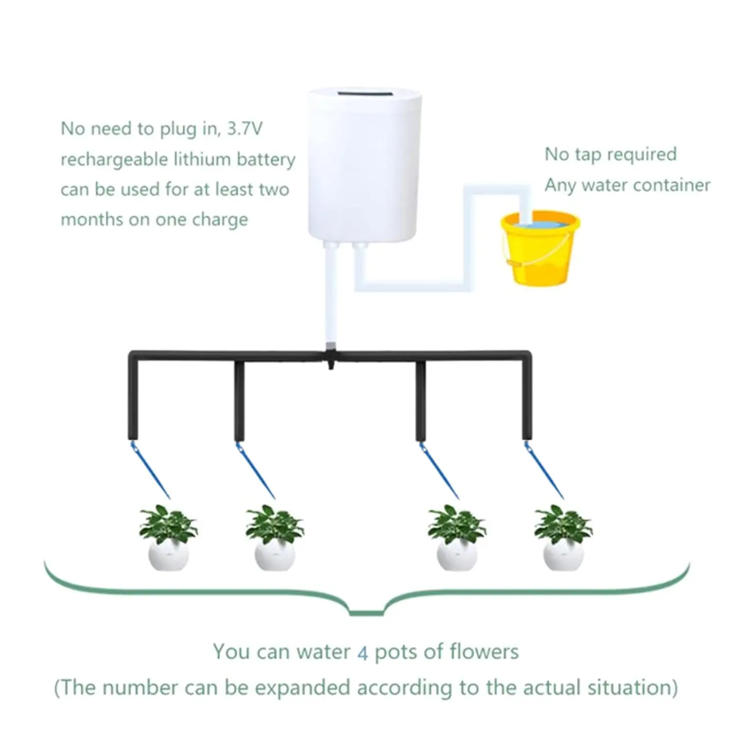 Automatic Plant Flower Watering Pump Home Sprinkler Drip Irrigation Device 2/4/8/16 Heads Pump Timer System Kit Garden Tool