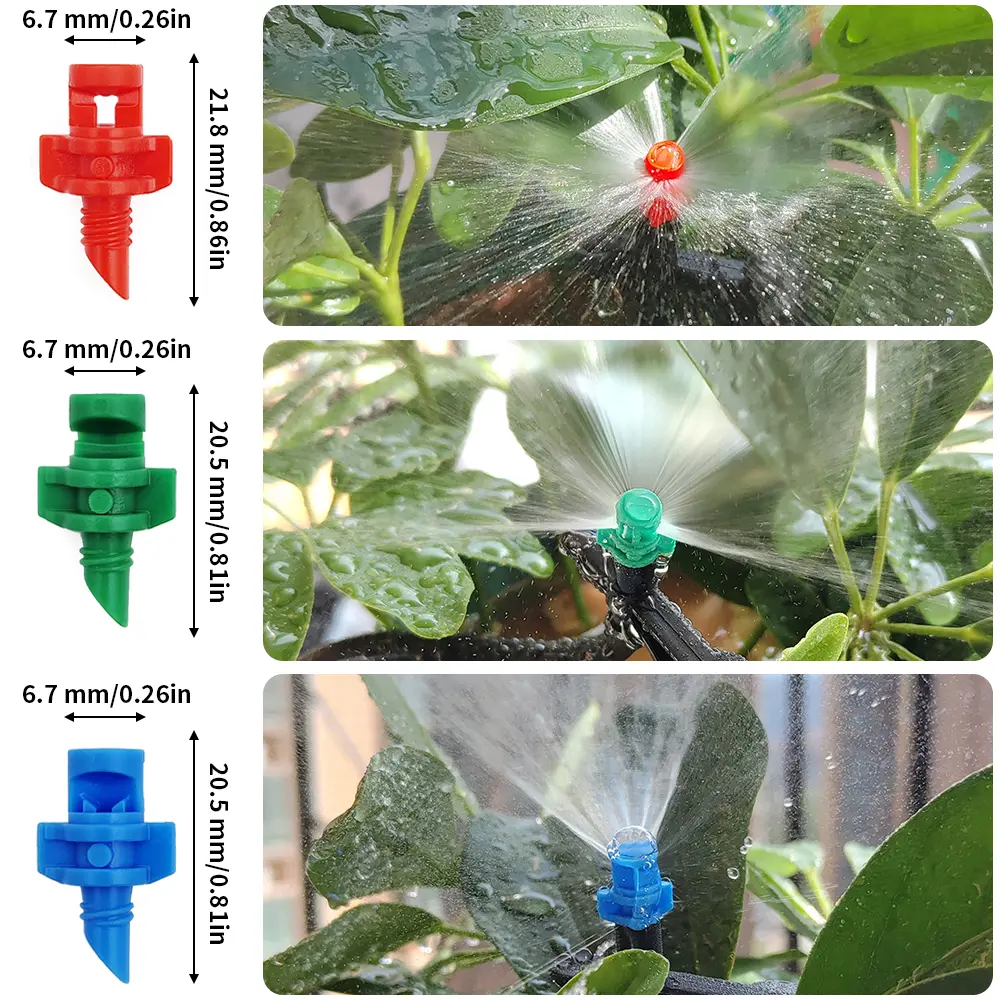 80Pcs 90/180/360 Degree Misting Sprinkler Adjustable Control Valve Switch for Greenhouse Fruit Tree and Plant Watering System