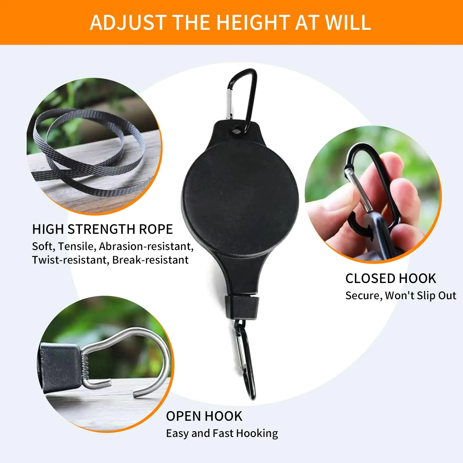 Garden Baskets Pots Hanging Hook Adjustable Lift Plant Pulley Set Retractable Pulley Pull Down Hanger Plants Flower Hanger Hook
