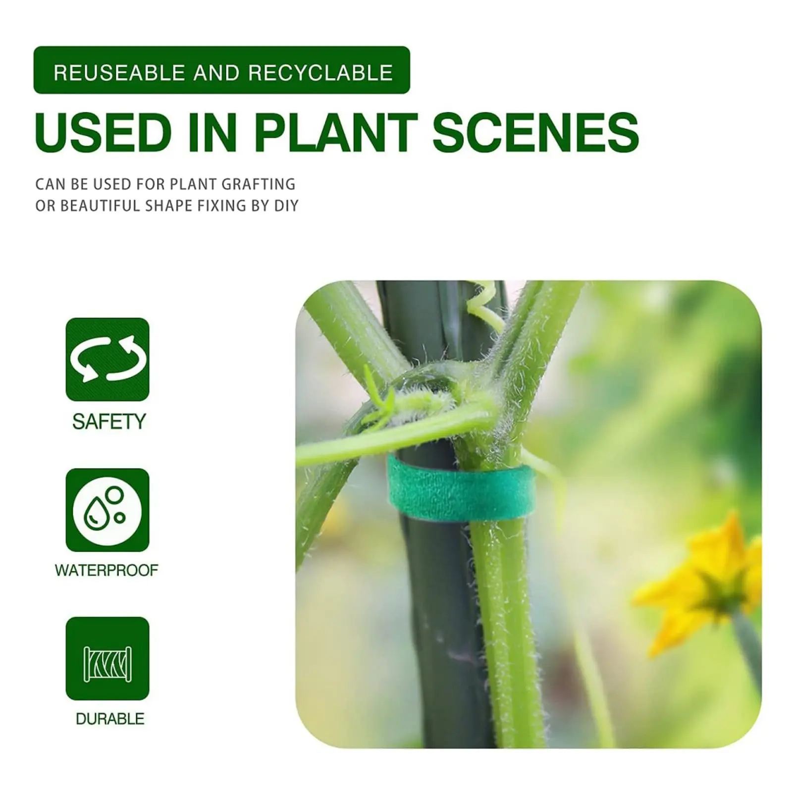 5M Nylon Plant Bandage Tie Reusable Plant Hook Loop Ties Green Fastener Tape Bamboo Cane Wrap Support Home Garden Accessories