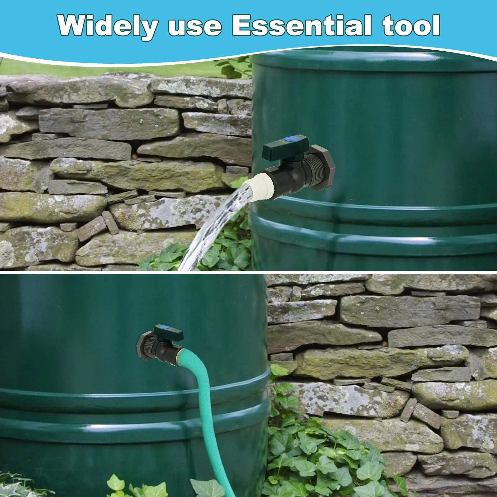 1 Set, PVC Water Barrel Spigot Kit, Connector Drain Adapter With Inner Connection For Garden, Rain Barre, Garden Tool Supplies