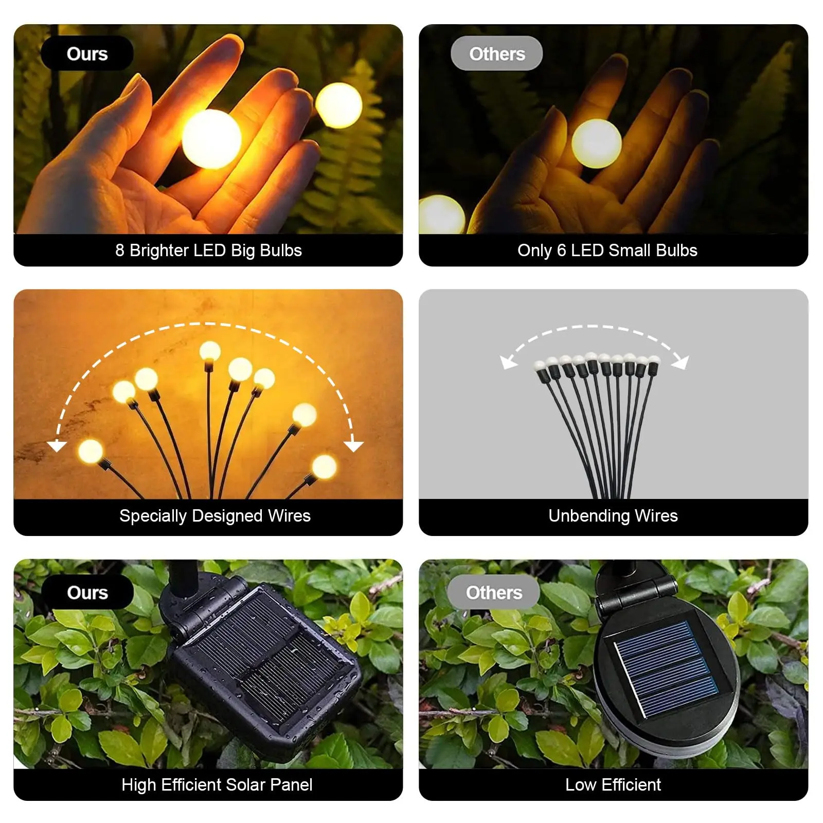 10 Lights Solar Lawn Lamp Garden Lamp, LED Wind-driven FireflyGround Plug Lamp, Garden Ramadan Decoration Festival Lamp