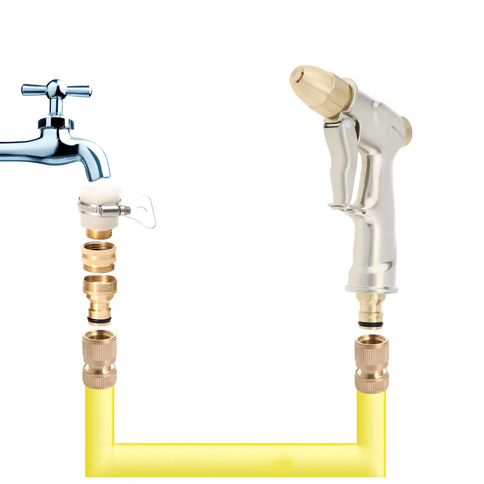 High Pressure Water Gun Water Hydro Jet High Pressure Water Spray Nozzle, Flexible Wand For Garden Plant Watering Car Washing