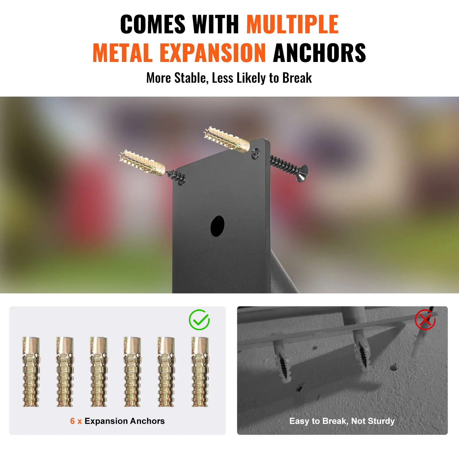 SucceBuy Handrails for Outdoor 18.9" Length Wall Mount Safety Railings for 1-2 Steps Stair Handrail with Matte Black Finished