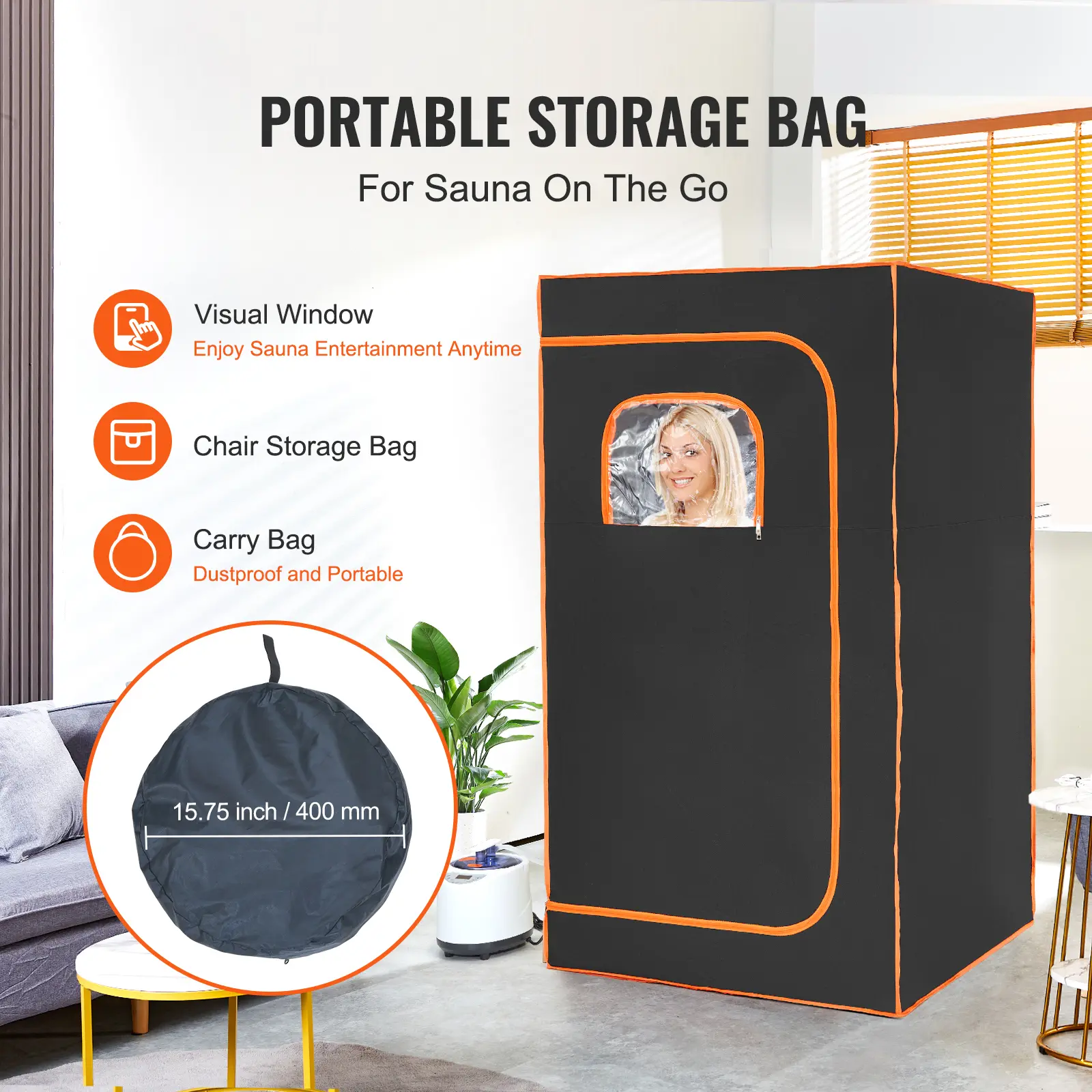 SucceBuy Compact Portable Steam Sauna Tent 1200 Watt Therapeutic  for Detox Relaxation Time Remote Control Personal  for Home