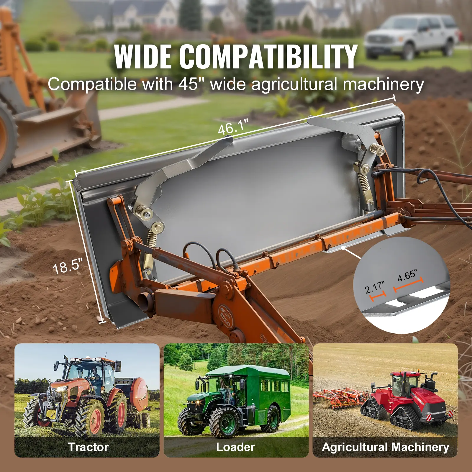 SucceBuy 3/8"Skid Steer Attachment Plate Universal Quick Attach Plate Skid Steer Mount Plate Quick Attachment Loader Plate Steel