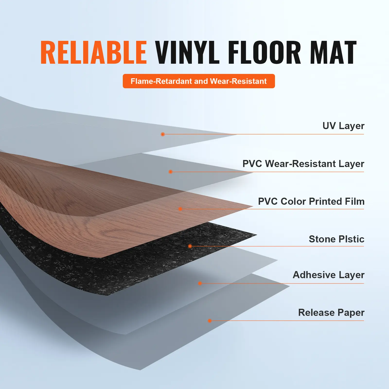 SucceBuy Self Adhesive Vinyl Floor Tiles 36 x 6 inch 2.5mm Thick Peel & Stick Deep Brown Wood Grain DIY Flooring for Home Decor