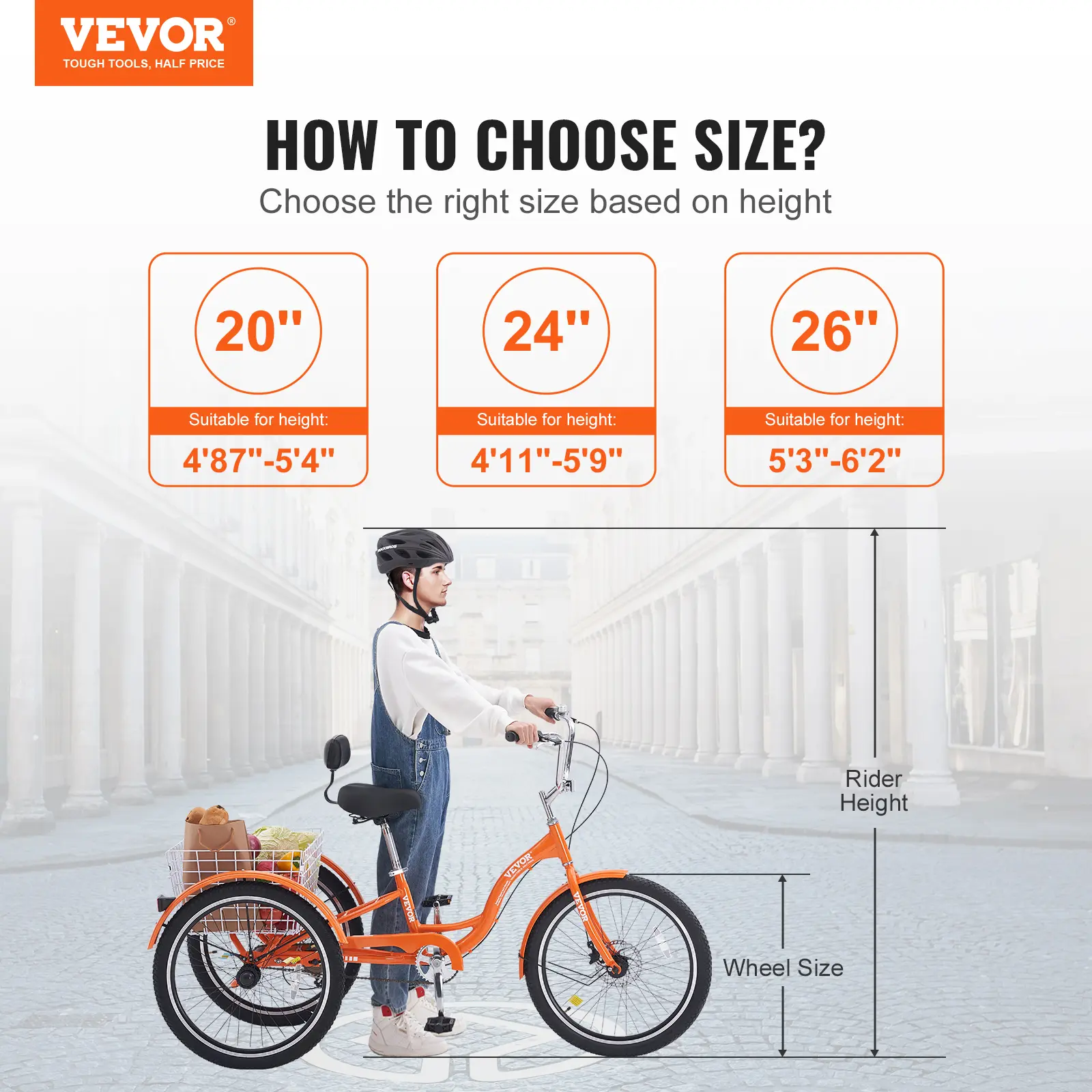 SucceBuy Adult Tricycles Bike 3-Wheeled Bicycles Cruiser Bike with Basket Adjustable Seat Picnic Shopping for Seniors Women Men