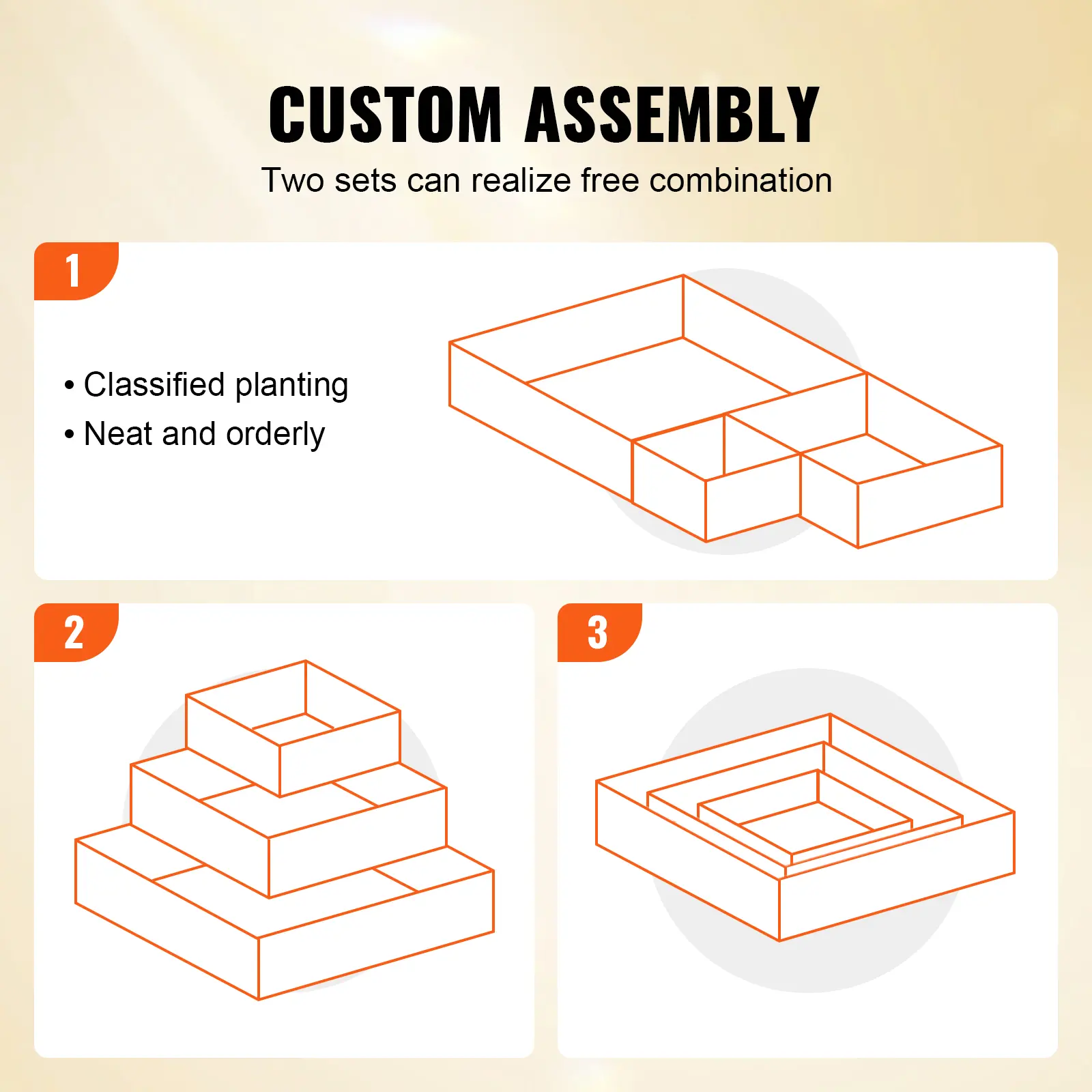 SucceBuy Wooden Raised Garden Bed Planter Box Elevated Floor Whole Kit and Drainage System for Planting Flower Vegetable Herb