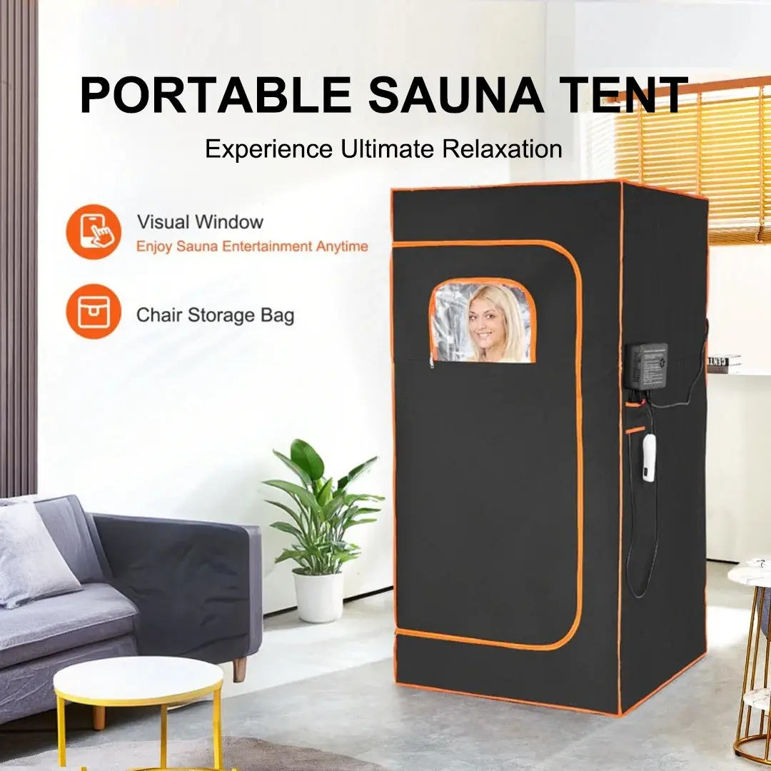 SucceBuy 1400W Portable Sauna Tent Personal Sauna Kit for Home Spa  Detoxify and Soothing Heated Body Therapy Remote Control