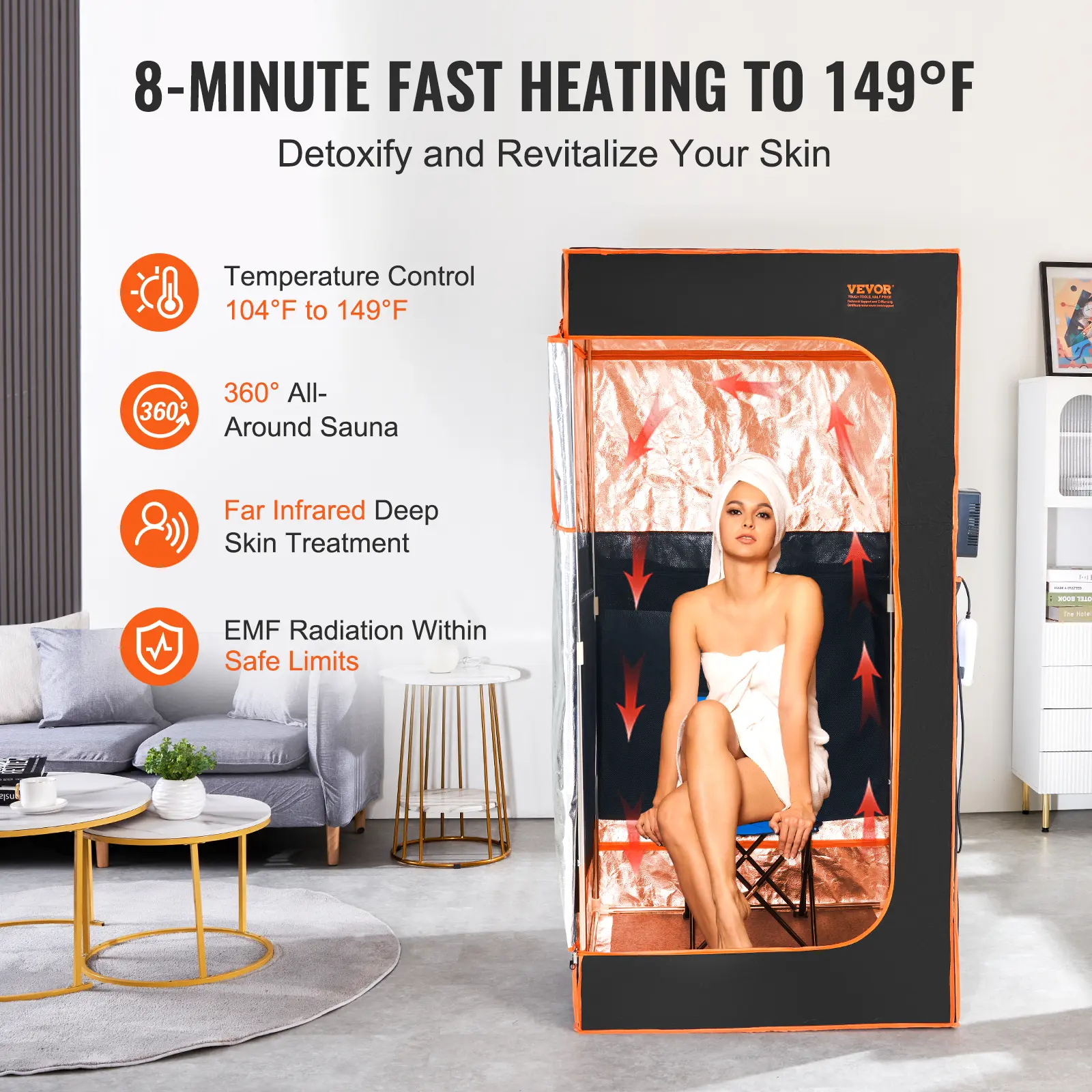 SucceBuy 1400W Portable Sauna Tent Personal Sauna Kit for Home Spa  Detoxify and Soothing Heated Body Therapy Remote Control
