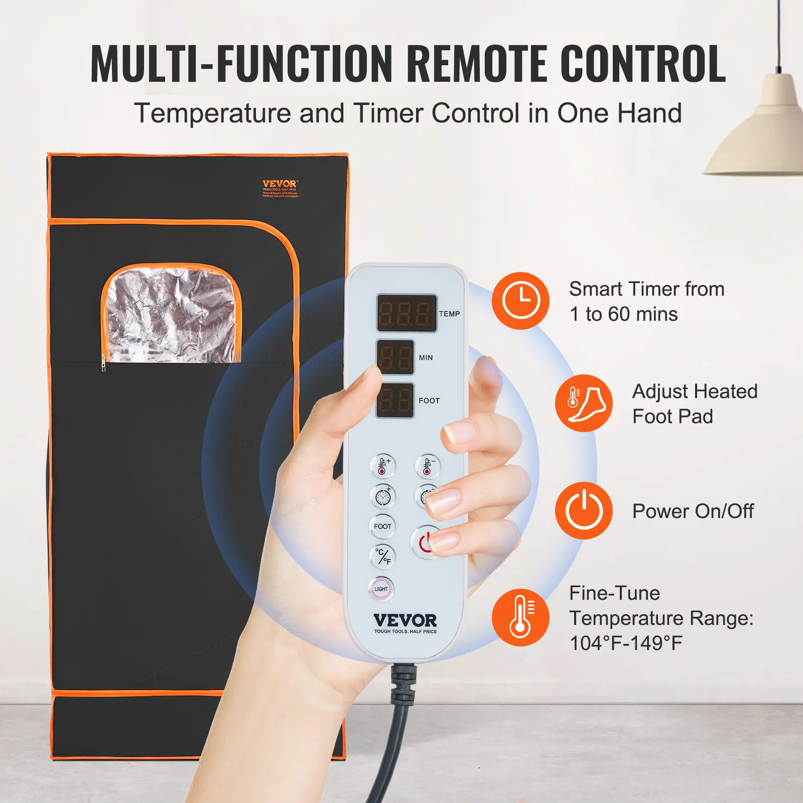 SucceBuy 1400W Portable Sauna Tent Personal Sauna Kit for Home Spa  Detoxify and Soothing Heated Body Therapy Remote Control