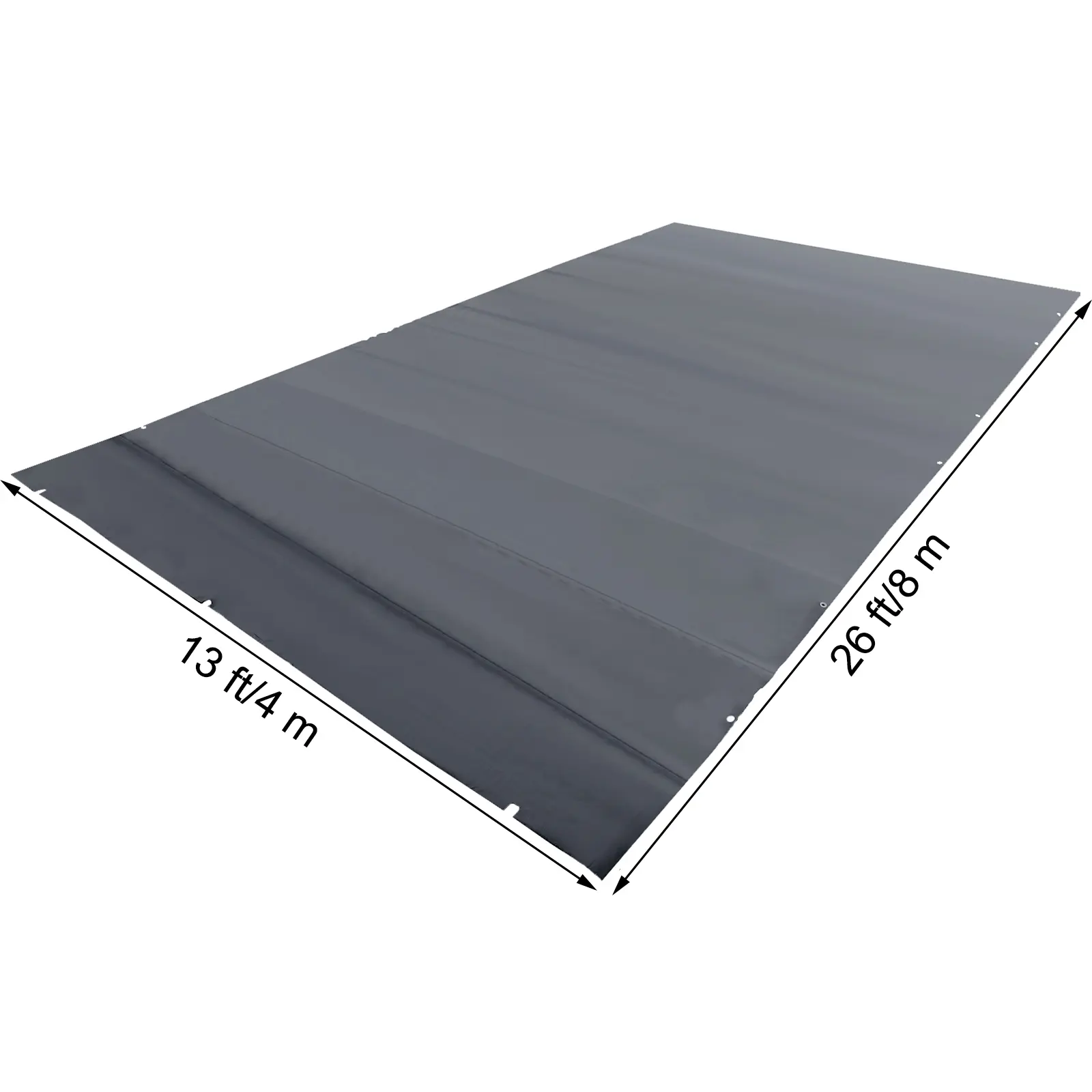 SucceBuy Pool Safety Cover 13x26ft In-ground PVC Rectangular Solid Charcoal Pool Cover for Swimming Pool Winter Protection Cover
