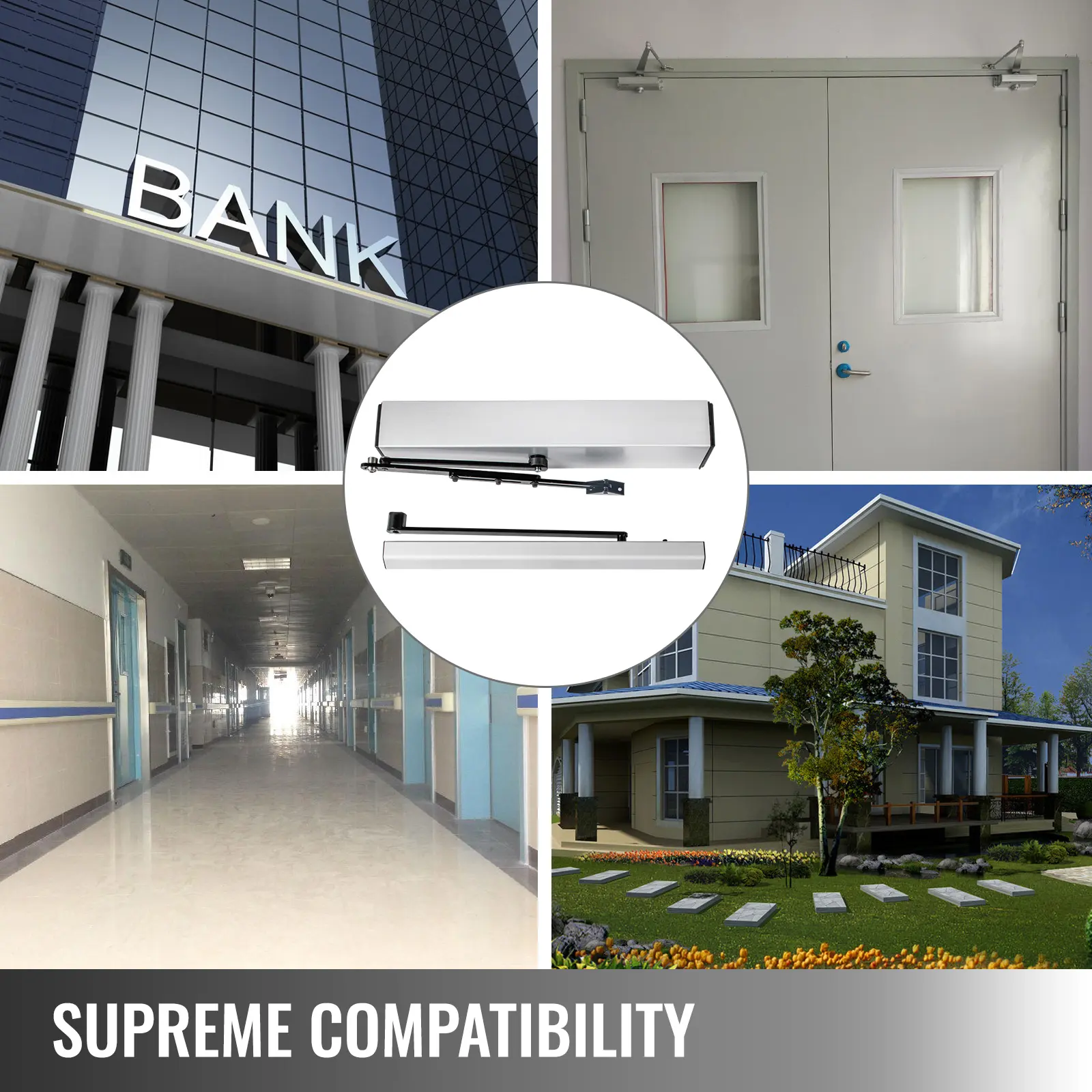 SucceBuy Automatic Door Opener Kit 120° Opening Hotel Office Door Operator 50W Auto Sliding Pocket Door Closer Swing Door Opener