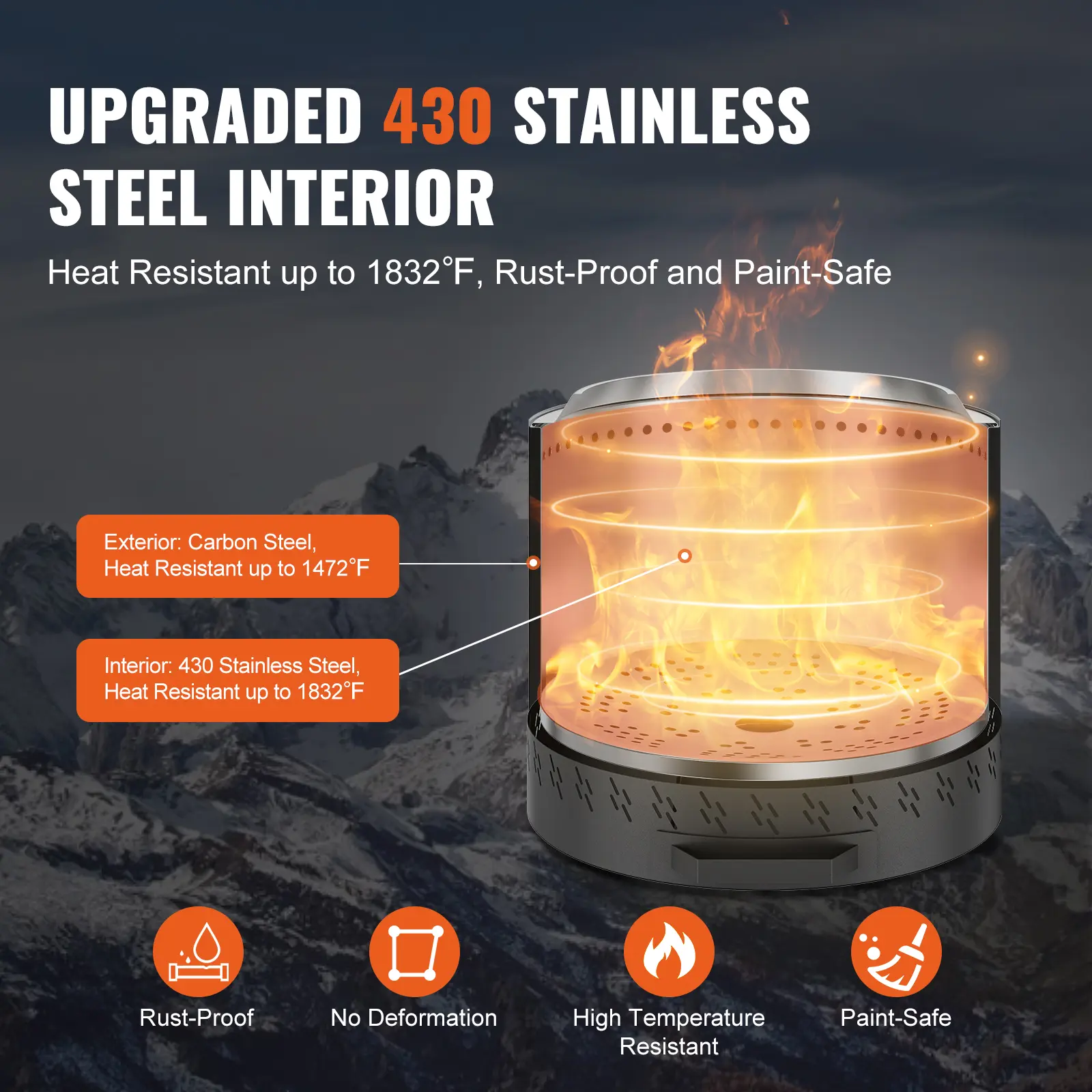 SucceBuy Smokeless Fire Pit Stove Bonfire Wood Burning Fireplaces with Removable Ash Pan  Stainless Steel Portable Outdoor