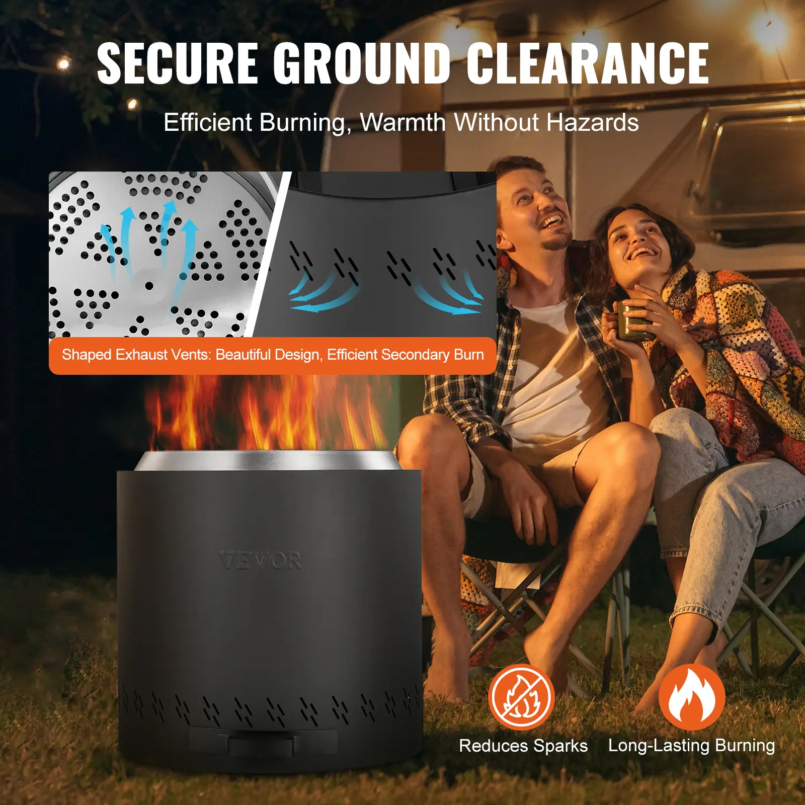 SucceBuy Smokeless Fire Pit Stove Bonfire Wood Burning Fireplaces with Removable Ash Pan  Stainless Steel Portable Outdoor