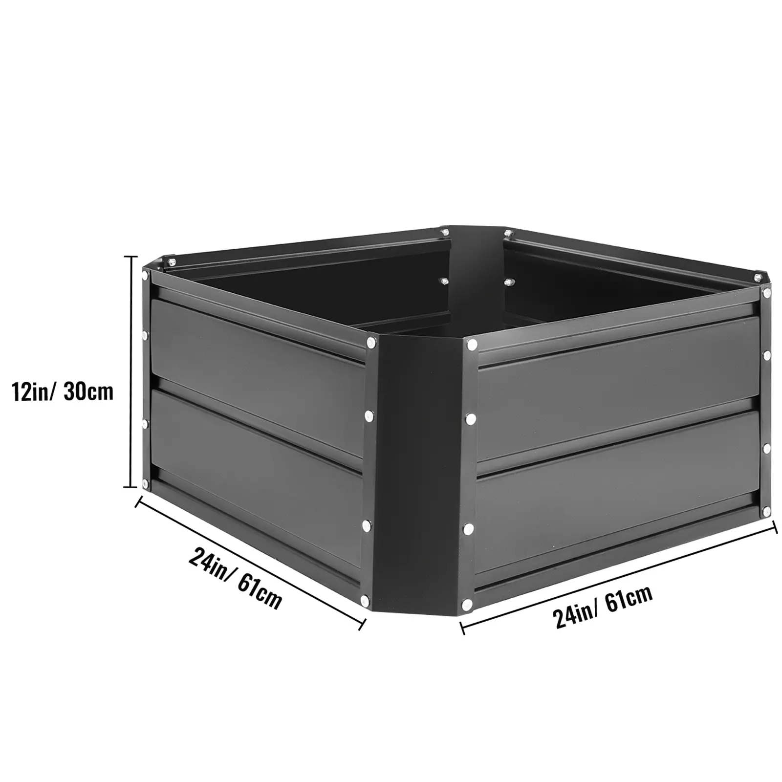 VEVOR Galvanized Steel Raised Garden Bed Planter Box Metal Anti-Rust Coating Planting Flower for Vegetables and Herbs Outdoors