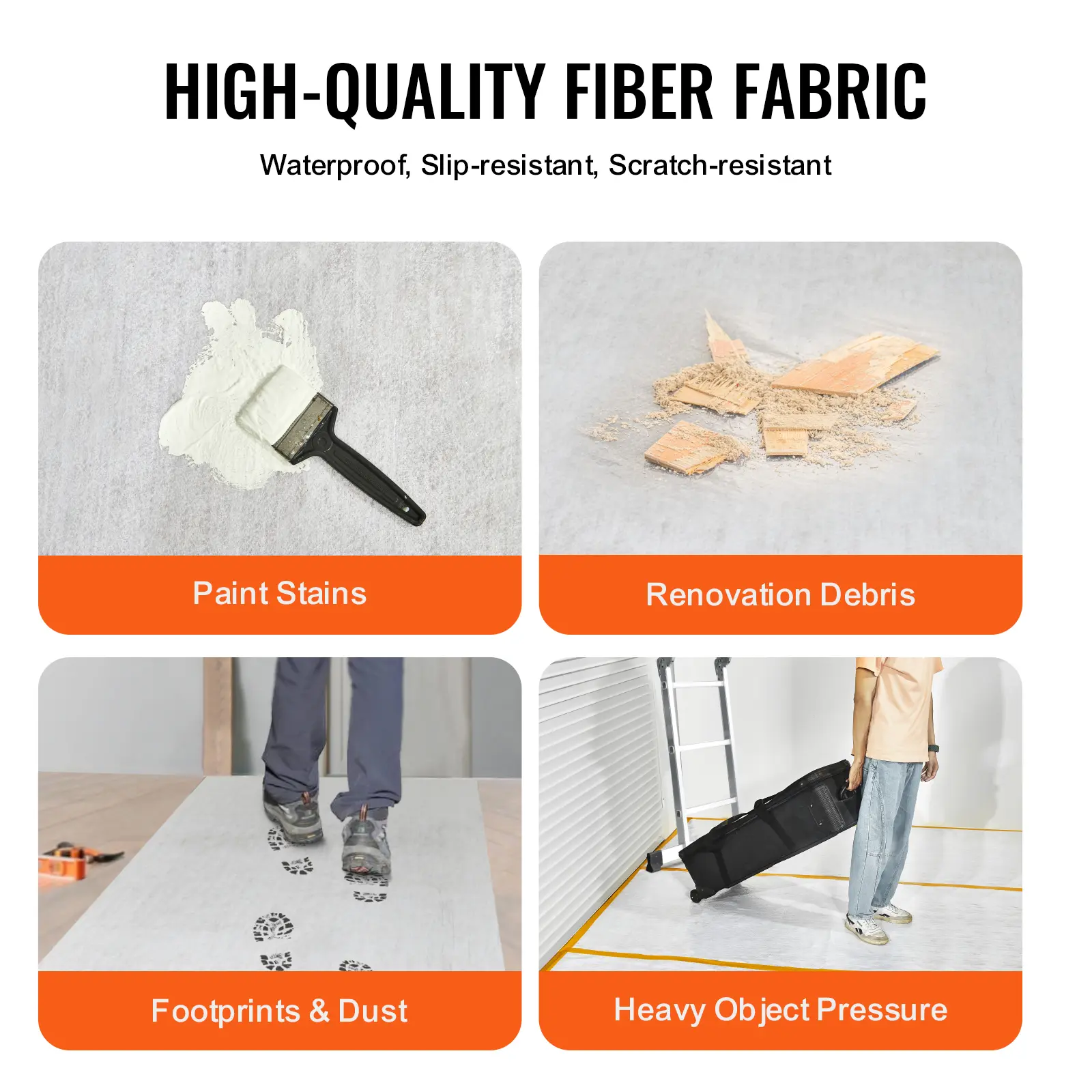 VEVOR  Carpet Protection Film,  39" x 100' Floor and Surface Shield, Easy to Cut Simple Installation, Fiber Fabric Car Mat