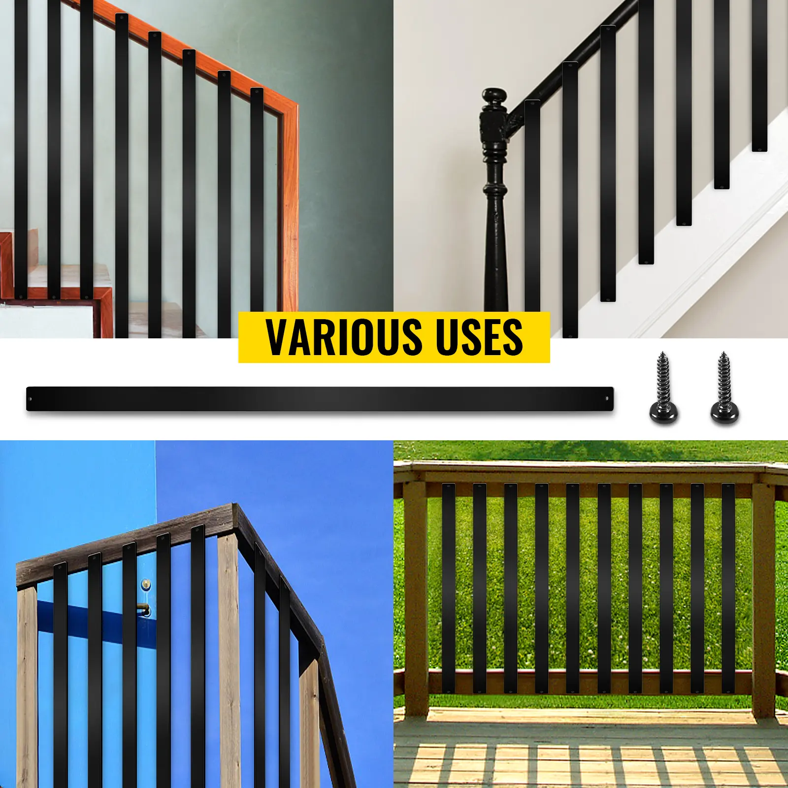 SucceBuy Deck Balusters Metal Deck Spindles 16/51/26/101/61/76 Pack 29.5"/ 32.25" /26 in/32 in/36 inAluminum Alloy Railing