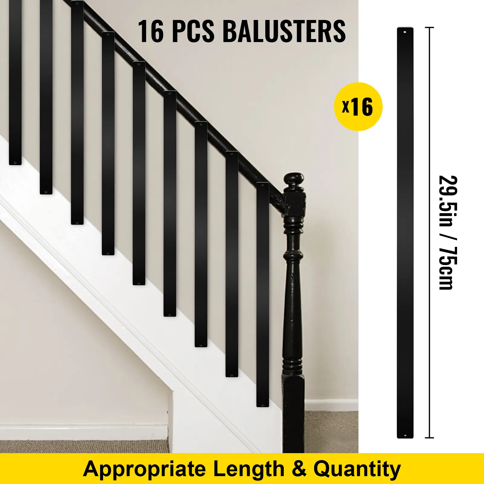 SucceBuy Deck Balusters Metal Deck Spindles 16/51/26/101/61/76 Pack 29.5"/ 32.25" /26 in/32 in/36 inAluminum Alloy Railing
